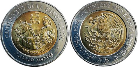 5 Pesos Centenary Of The Revolution Mexico Coins Catalog With Values