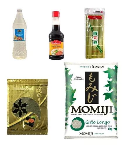 Kit Sushi Arroz Esteira Alga Nori Shoyu Tempero Tetsu Mercadolivre