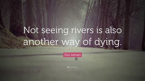 Etel Adnan Quote: “Not seeing rivers is also another way of dying.”