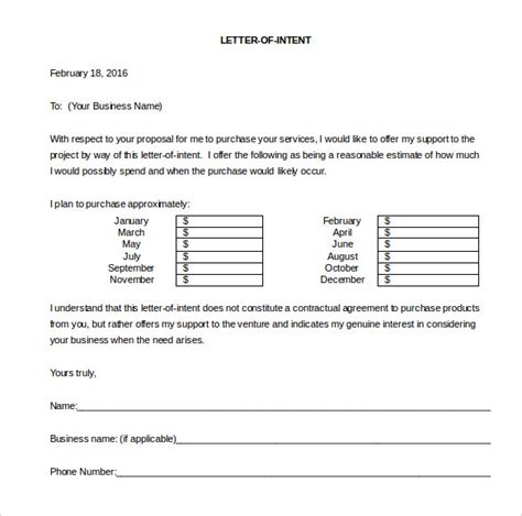 23 Business Letter Of Intent Templates Pdf Doc