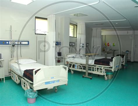 Image Of Photograph Of Patients Recovery Beds With Medical Equipments