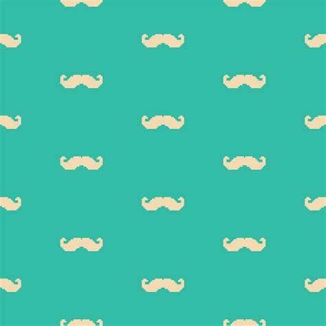 Pixel Mustache Pattern Digital Art by Mike Taylor