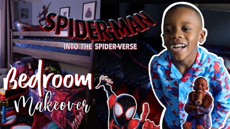 MILES MORALES Bedroom Makeover ROOM TOUR MURAL Into The Spiderverse