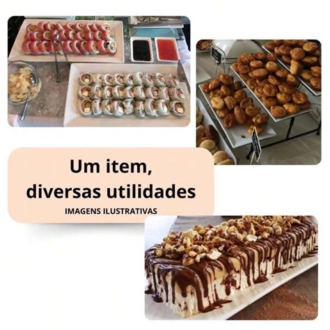 Kit Travessas De Cm Retangular Para Buffet Restaurante