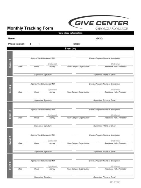 Monthly Tracking Form Gcsu Fill Out And Sign Printable Pdf Template