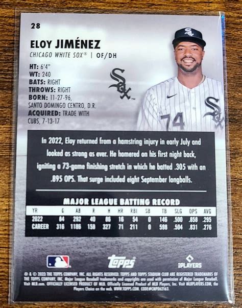 2023 Topps Stadium Club Eloy Jimenez Red Foil 28 EBay