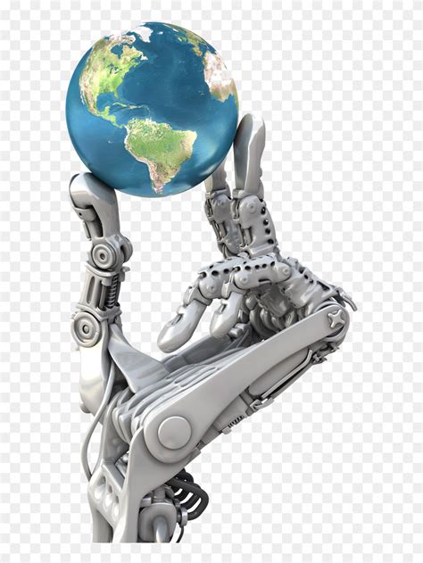 Robot Hand Png Robot Hand With World Transparent Png X