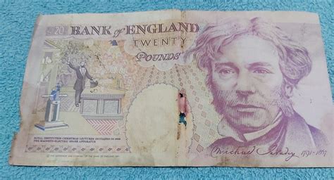 Rare Old Twenty Pound Note Circulated Condition Kentfield Faraday