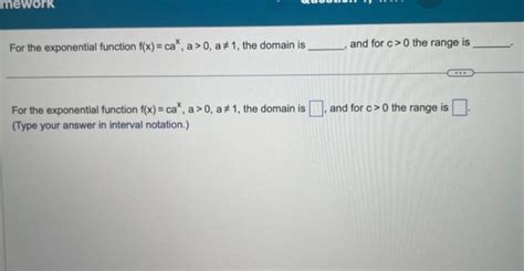 Solved For The Exponential Function F X Cx A 0 A 1 The