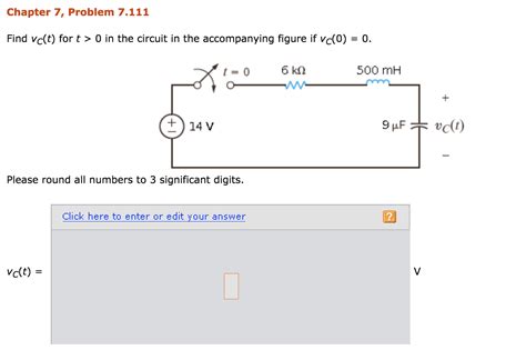 Solved Find Vc T For T 0 In The Circuit In The Figure If Vc 0 0