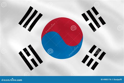 Bandeira de Coreia do Sul ilustração stock Ilustração de pano 4985176