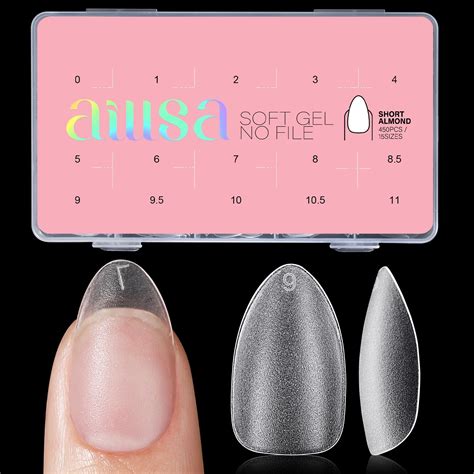 Aillsa Short Coffin Nail Tips 5 Sized Xs Full Cover Soft