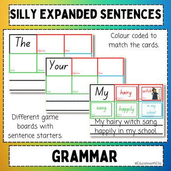 Silly Expanded Sentence Bump It Up By Educate With Ella Tpt