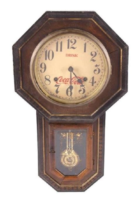 Early Wooden Coca Cola Regulator Clock Pendulum Value Price Guide