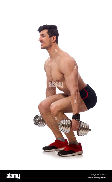 Muscular Man Isolated On The White Background Stock Photo Alamy