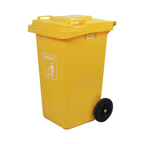 Jual Krisbow Ltr Tempat Sampah Plastik Outdoor Dengan Roda Kuning