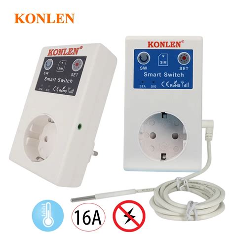 A Gsm Sms Smart Power Socket Outlet Temperature Sensor Controller