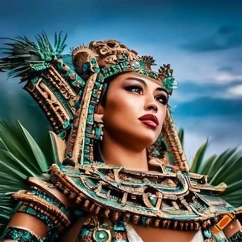 Aztec Princess Beautiful Ascending A Temple Ultra Sharp Focused Highly