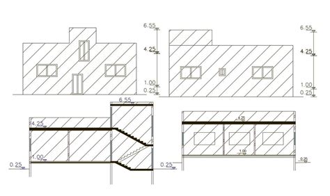 1440 Square Feet House Building Design Dwg File Cadbull