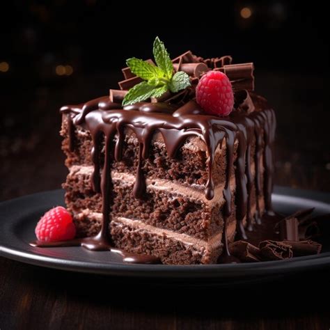 Premium AI Image | Delicious chocolate cake with chocolate sprinkles