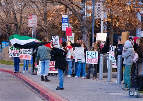 Photos: Dozens rally downtown in support of Palestine