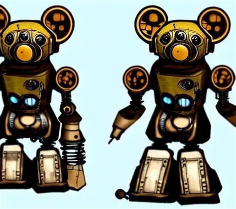 Steampunk Ferret Shaped Mech Steampunk Bioshock Stable Diffusion