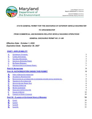 Fillable Online Mde Maryland State General Permit For The Discharge Of