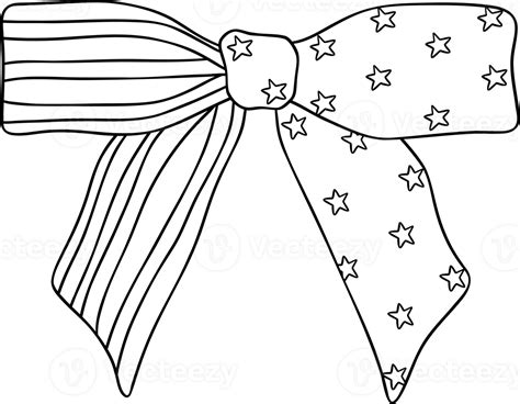 Coquette Ribbon Bow Th Of July Doodle Outline Png