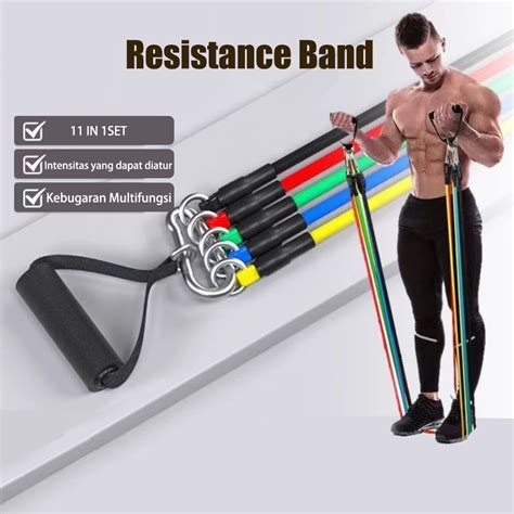 Tali Stretching Resistance Band 11 In 1 Set Pilates Yoga Fitness