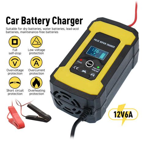 Car Charger 12v 6a Motorcycle Lead Acid Battery Portable Power Chargers Full Intelligent