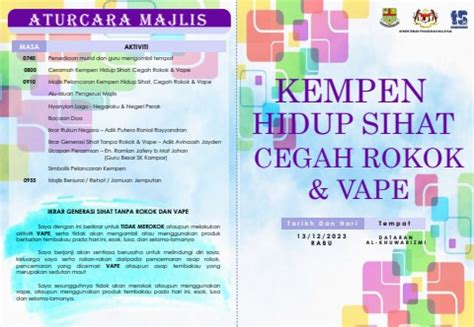 Buku Program Kempen Hidup Sihat Cegah Rokok Vape Sk Kampar