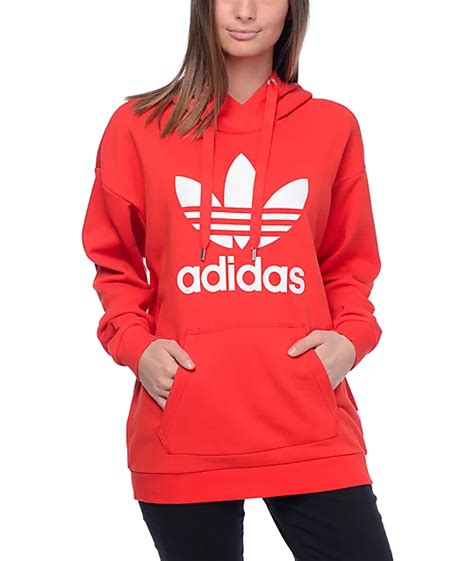 adidas Trefoil Red Hoodie | Zumiez