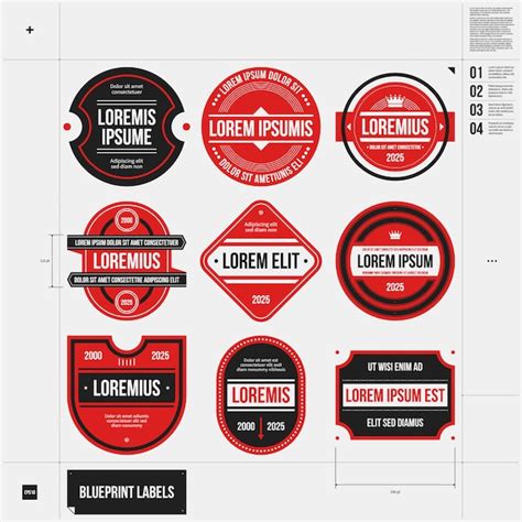 Free Vector Red Labels Collection