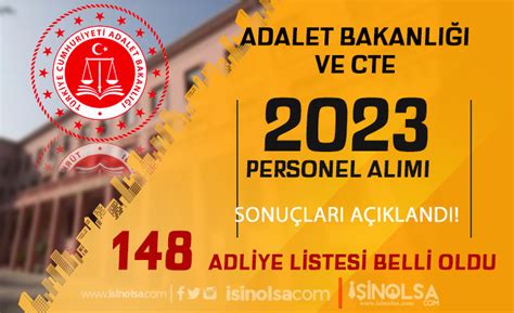 Adalet Bakanlığı ve CTE 2023 Yılı Personel Sonuçları KPSS Taban 148