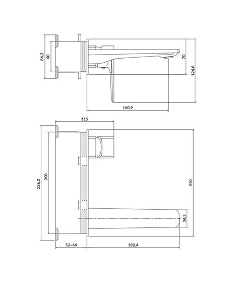 Cersanit Larga Bateria Umywalkowa Podtynkowa Chrom Box S951 386 Wodtech