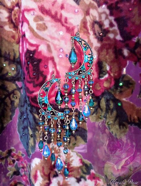 These Exotic Celestial Chandelier Earrings Are Made With Sparkling