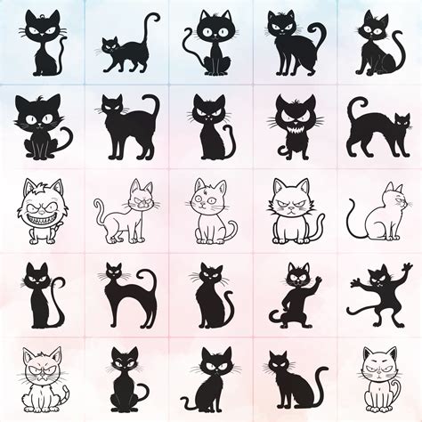 Halloween Cat Svg Bundle Cute Cat Svg Black Cat Svg Etsy