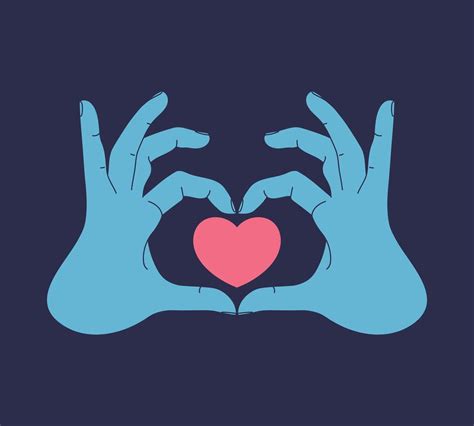 Human Hands Making Heart Sign Heart Gesture Illustration