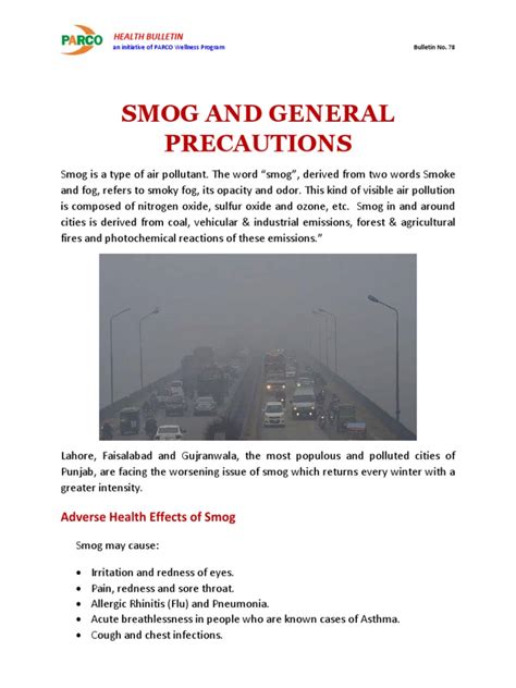 SMOG and General Precautions | PDF