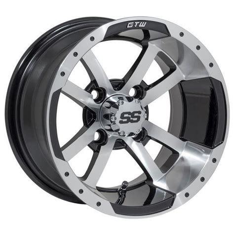 Gtw Storm Trooper 12x7 Machined Black Wheel Golfcartgurus