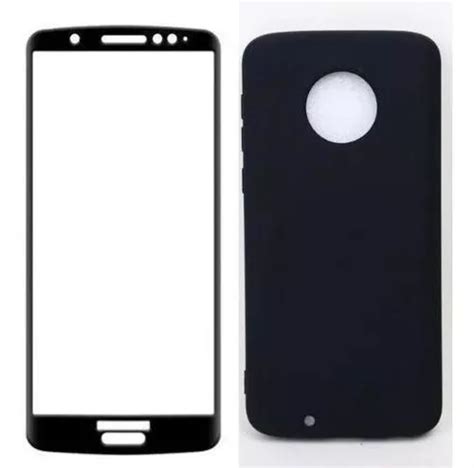 Funda aterciopelada negra y película de vidrio 9d Moto G6 MercadoLibre