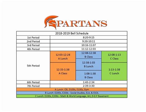 Middle School Schedule Template Luxury Sandy Springs Charter Middle School Calendar 2018 ...