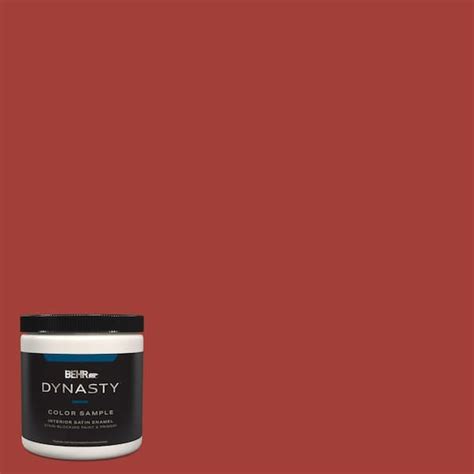 BEHR DYNASTY 8 Oz PPU2 16 Fire Cracker Satin Enamel Stain Blocking