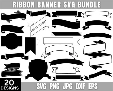 Ribbon Banner Svg Png Banner Svg Bundle Banner Clipart Banner Png