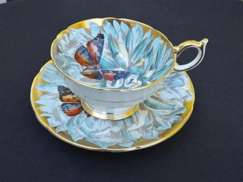 Aynsley Handpainted Butterfly Floral Cup And Saucer Excellent Condition