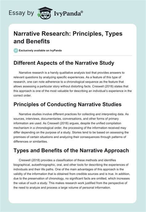 Narrative Research Principles Types And Benefits Words Report