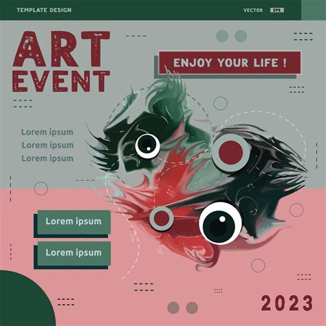Design art event social media post templates. Abstrack Template design
