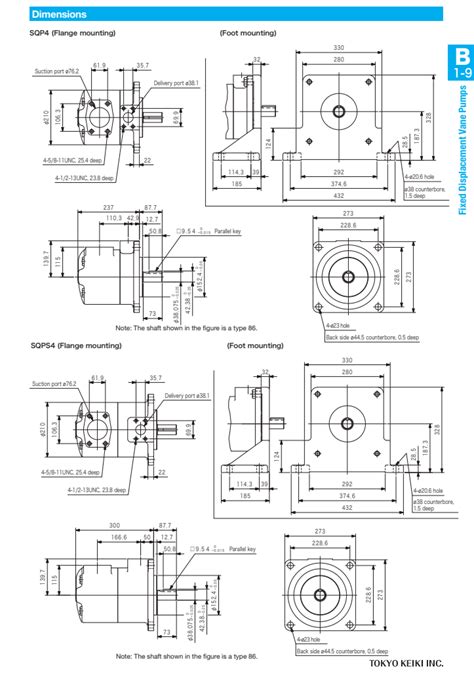 TOKYO KEIKI SQP SQPS Series Low Noise Single Fixed Displacement Vane