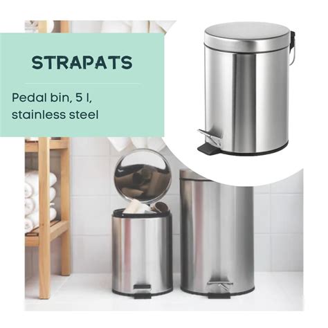 IKEA SNORPA Pedal Bin Stainless Steel 5L 12L Shopee Malaysia