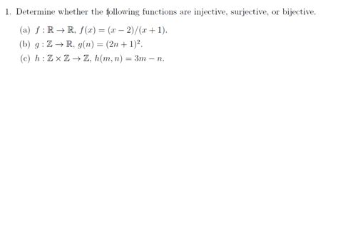 Solved Determine Whether The Following Functions Are